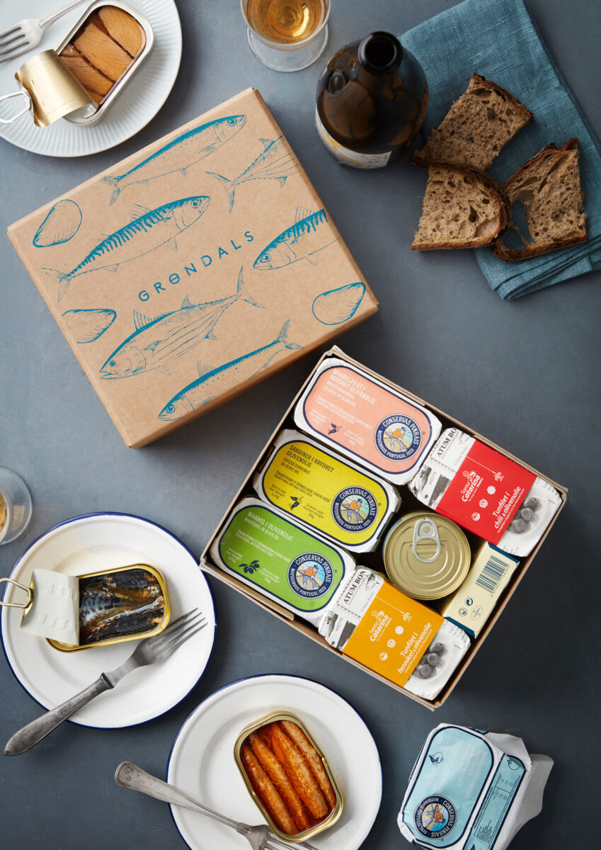 Grondals canned fish on a table