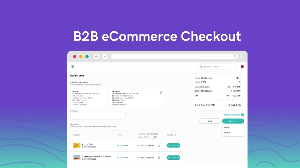 B2B ecommerce checkout turis 2