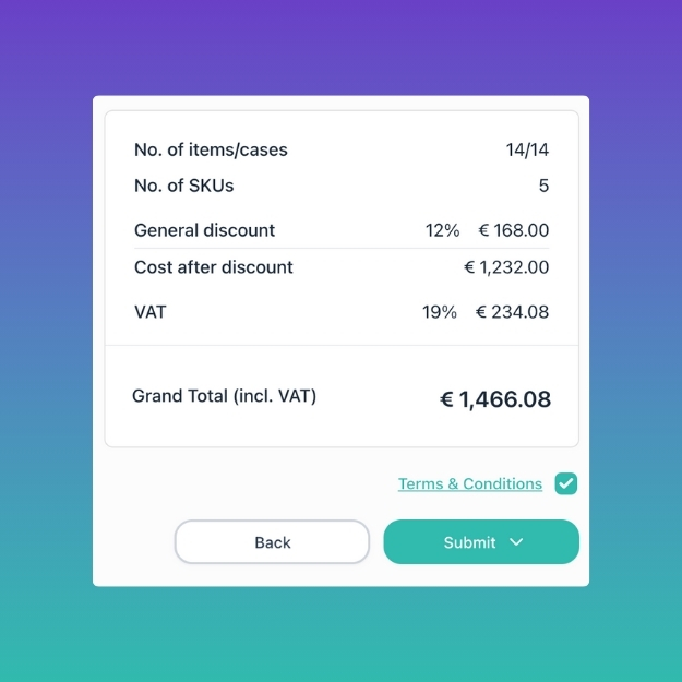 b2b checkout order summary