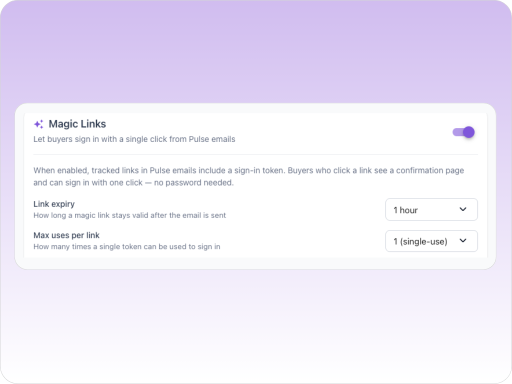 Pulse: B2B email automation from Turis 11 Magic link