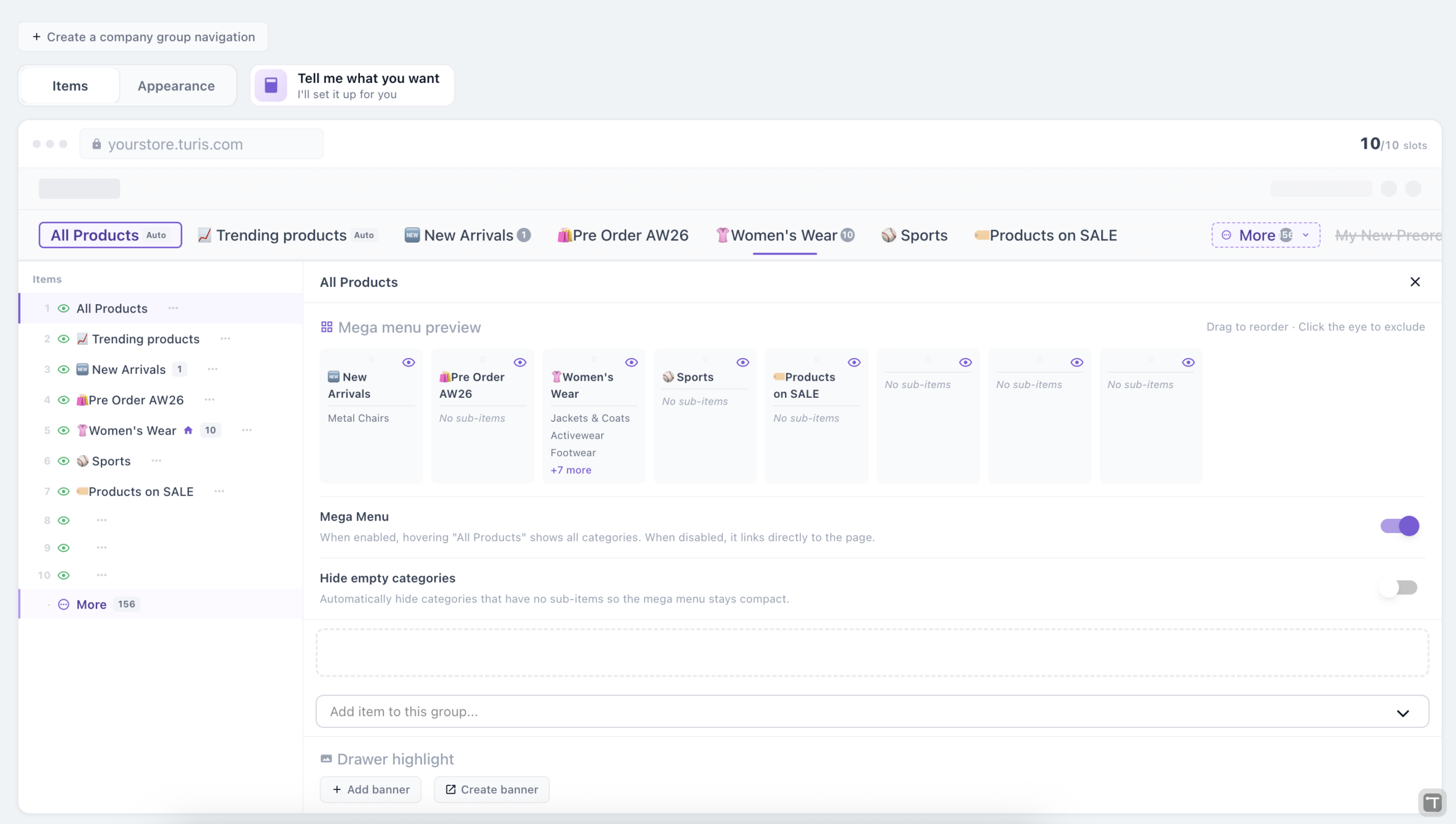 New in Storefront: We flipped the menu 6 Configuring per-Company-Group navigations with mega menu preview