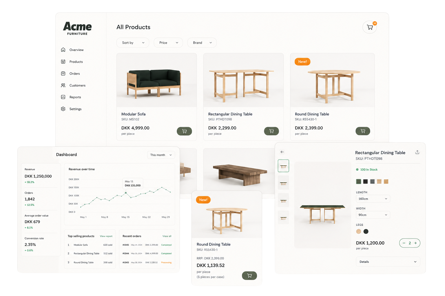 Turis B2B storefront — catalogue, dashboard, and product view